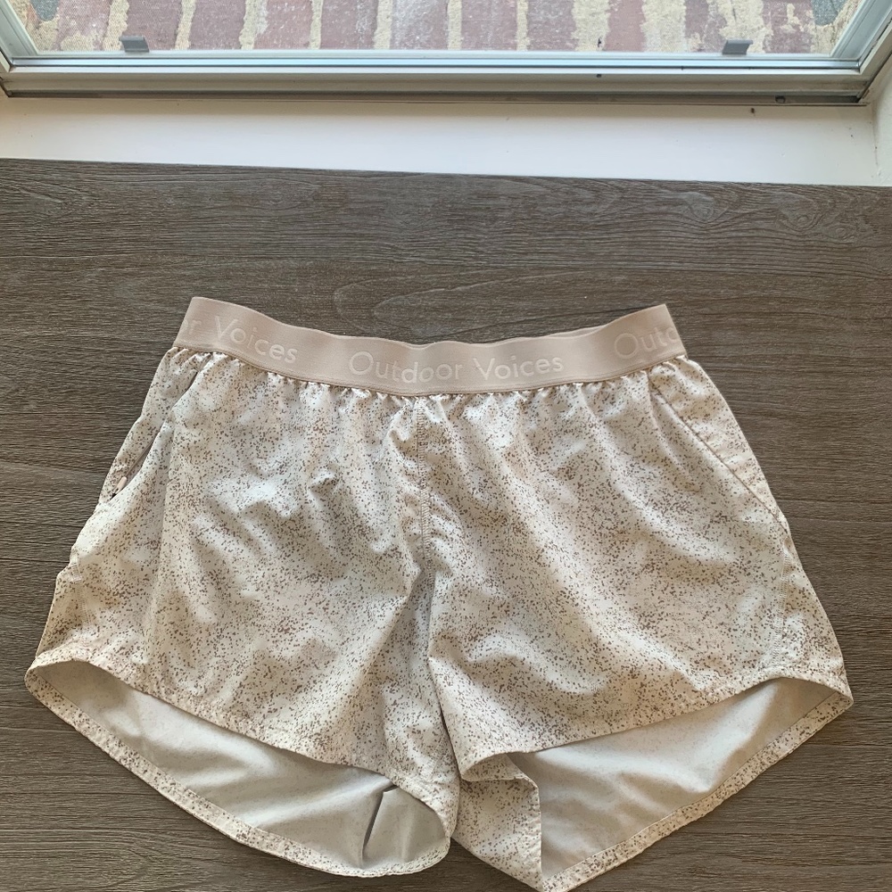 Tan Outdoor Voices Relay Shorts